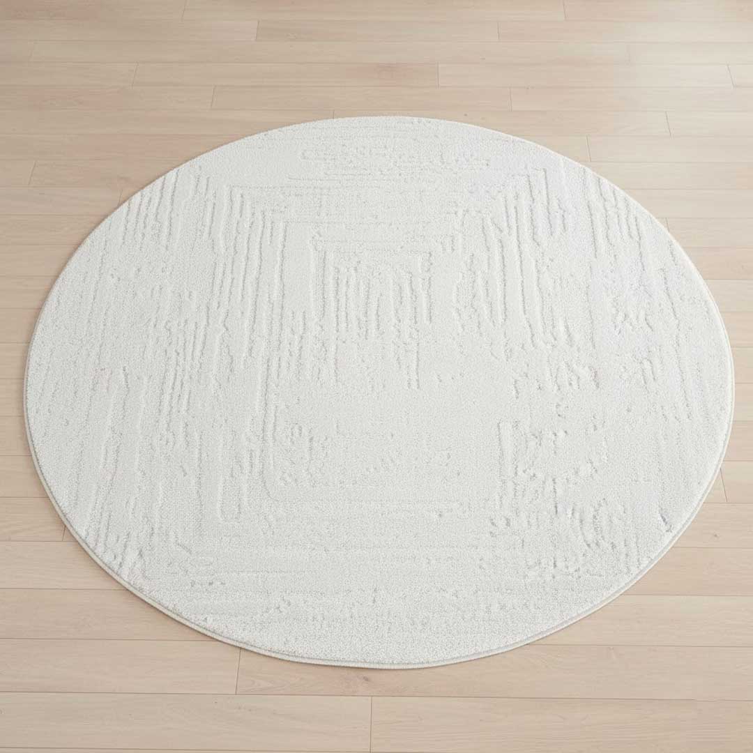 Kurzflor Teppich Flair 171 Creme - Rund