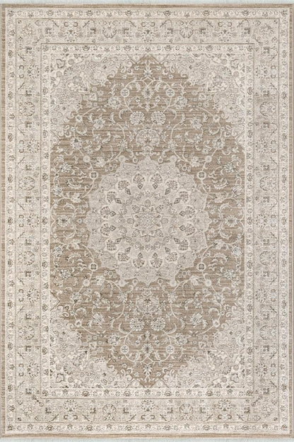 Moderner Flowline Kurzflor-Teppich in Braun