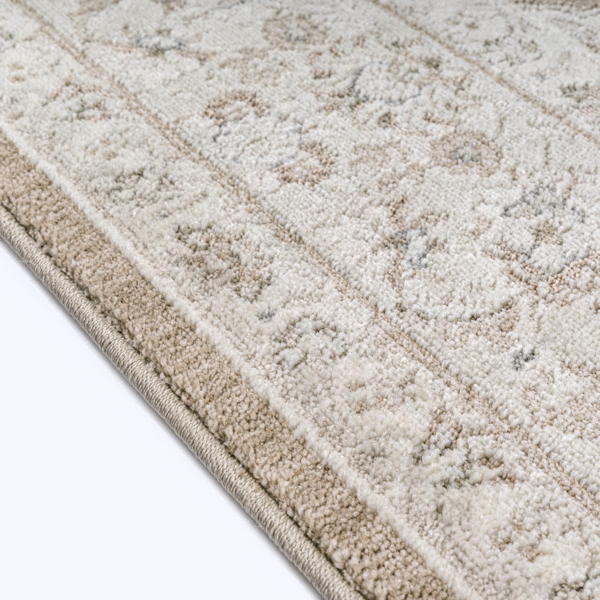 Moderner Flowline Kurzflor-Teppich in Braun