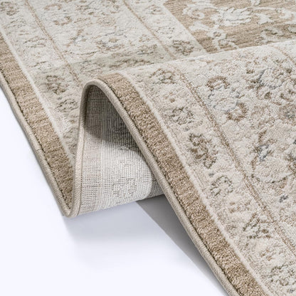 Moderner Flowline Kurzflor-Teppich in Braun
