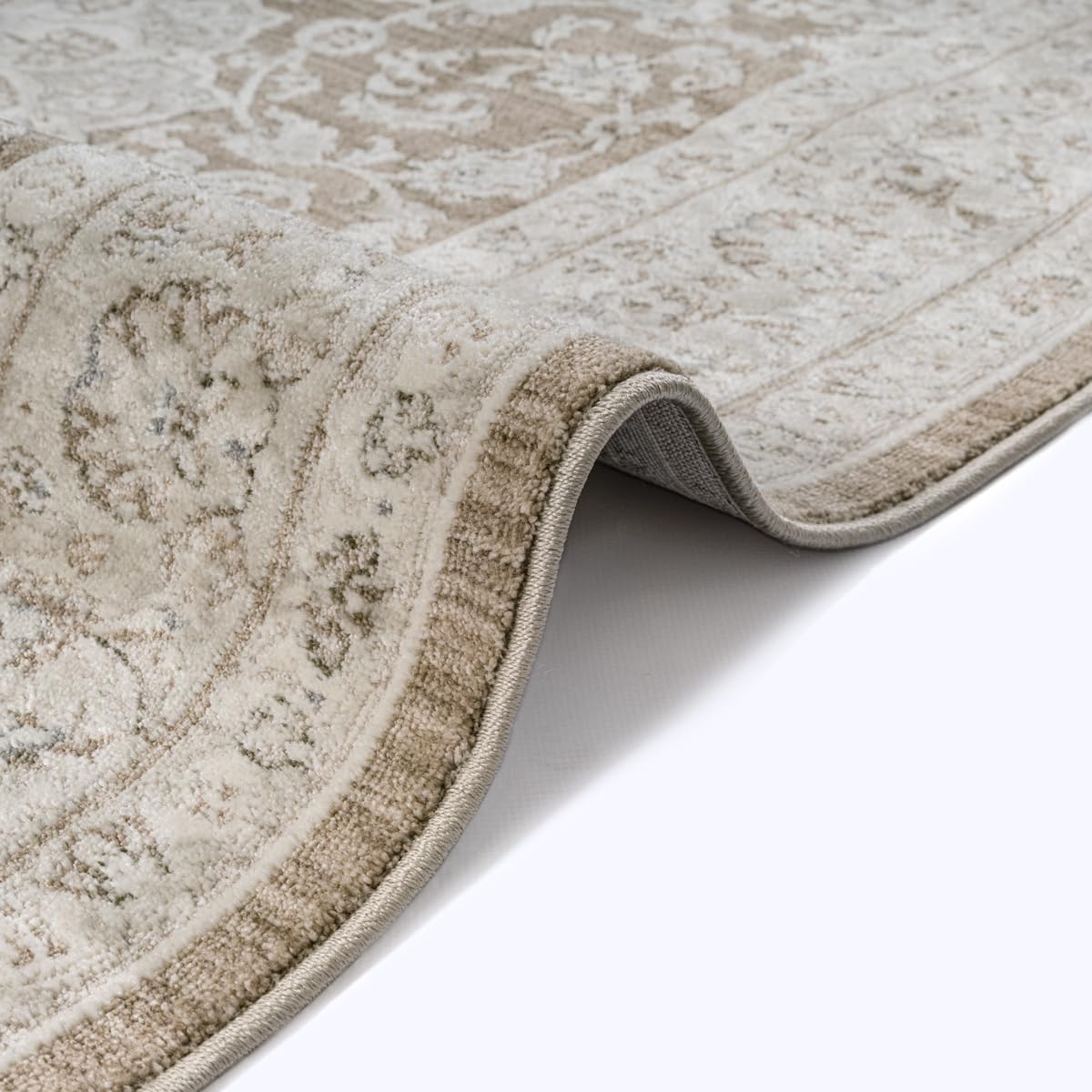 Moderner Flowline Kurzflor-Teppich in Braun