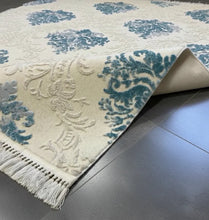 Bild im Galerie-Viewer laden (Teppich Abiye 5823 Türkis | Moderner Hoch-Tief Teppich)