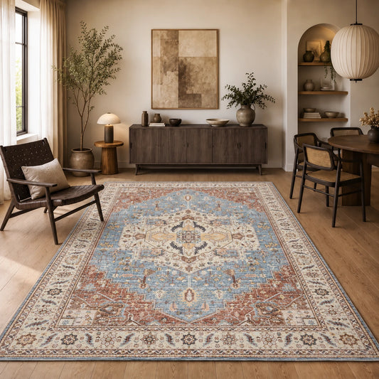 Aria Multi – Klassischer Vintage Teppich, waschbar