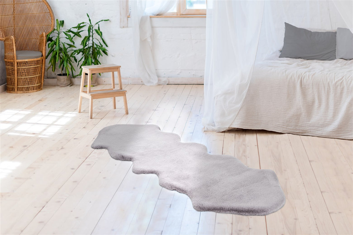 Rabbit Double Sheepskin 325 Grau / Blau