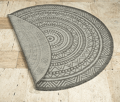 Runder Indoor & Outdoor Kurzflorteppich Anthracite – Maestro
