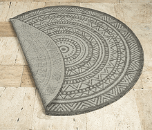 Bild im Galerie-Viewer laden (Runder Indoor &amp; Outdoor Kurzflorteppich Anthracite – Maestro)