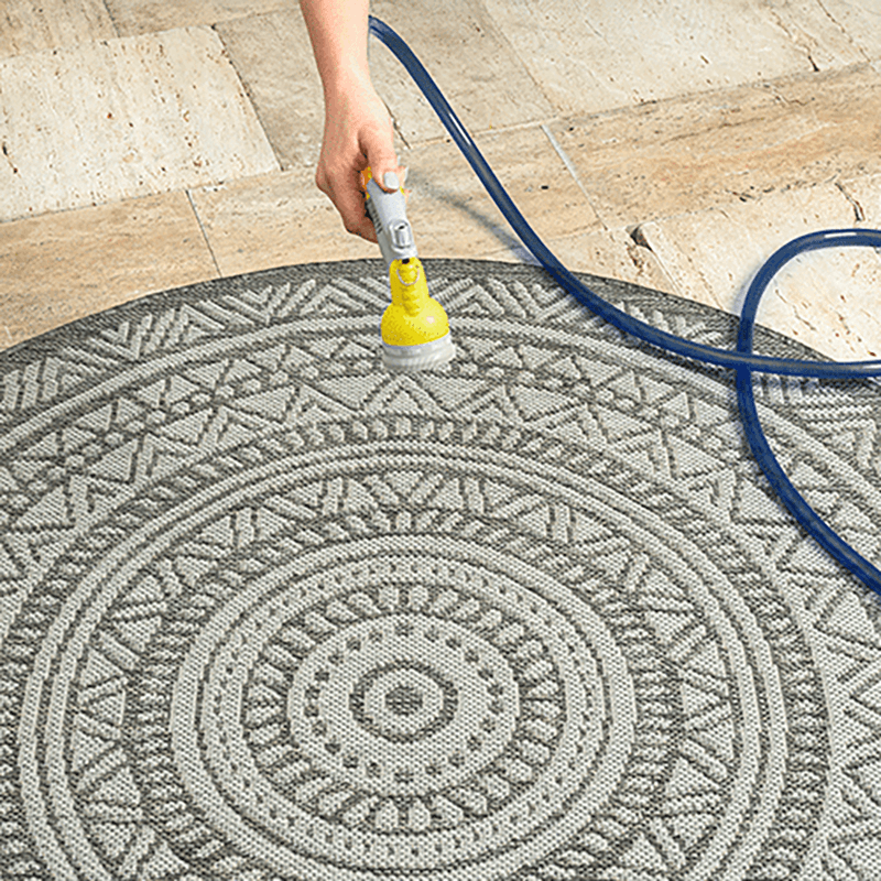 Runder Indoor & Outdoor Kurzflorteppich Anthracite – Maestro