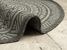 Bild im Galerie-Viewer laden (Runder Indoor &amp; Outdoor Kurzflorteppich Anthracite – Maestro)