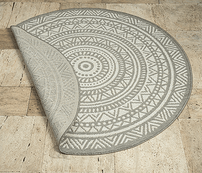 Runder Indoor & Outdoor Kurzflorteppich Grey – Maestro