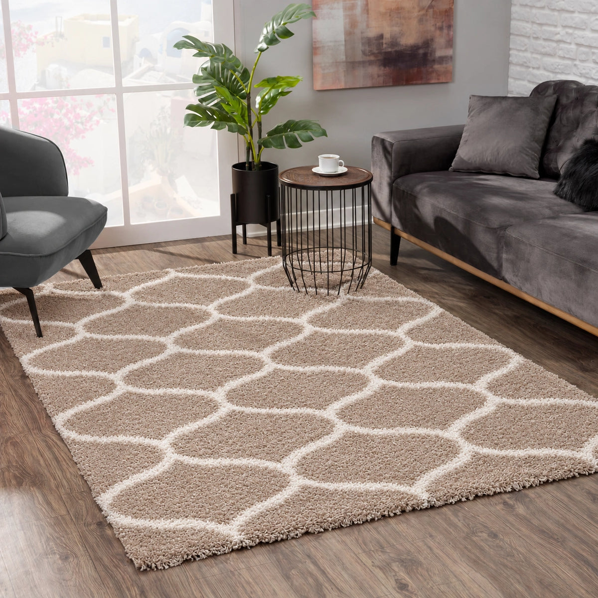 Madrid Beige – Hochflor Teppich