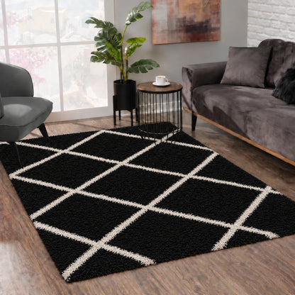 Madrid Schwarz – Hochflor Teppich