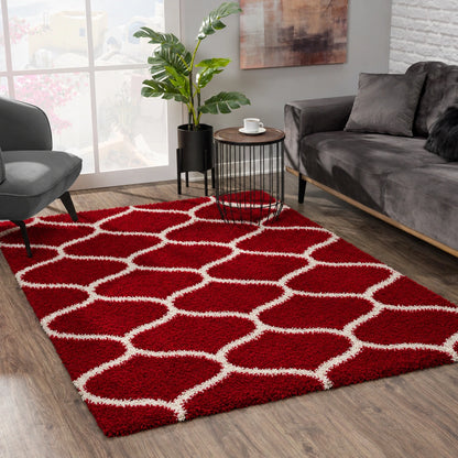 Madrid Rot – Hochflor Teppich