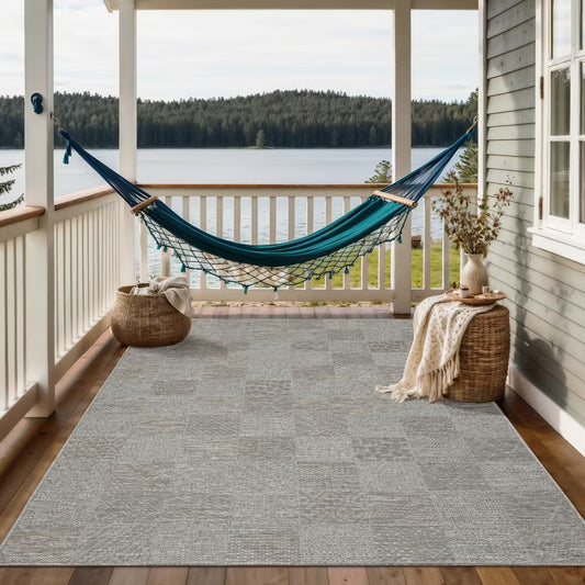 Ottowa | Grau-Beige | Moderner In-& Outdoor Teppich