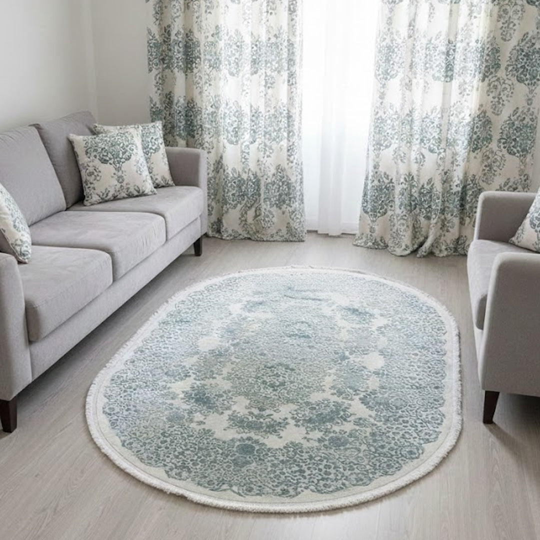 Kurzflor Teppich Nakis 2504 Blue – Oval