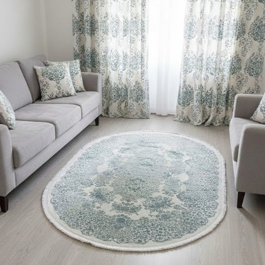 Kurzflor Teppich Nakis 2504 Blue – Oval