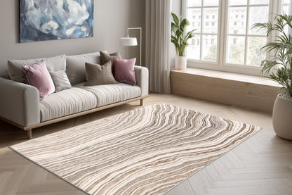 Chalk 225 Silber / Beige 120 x 170 cm