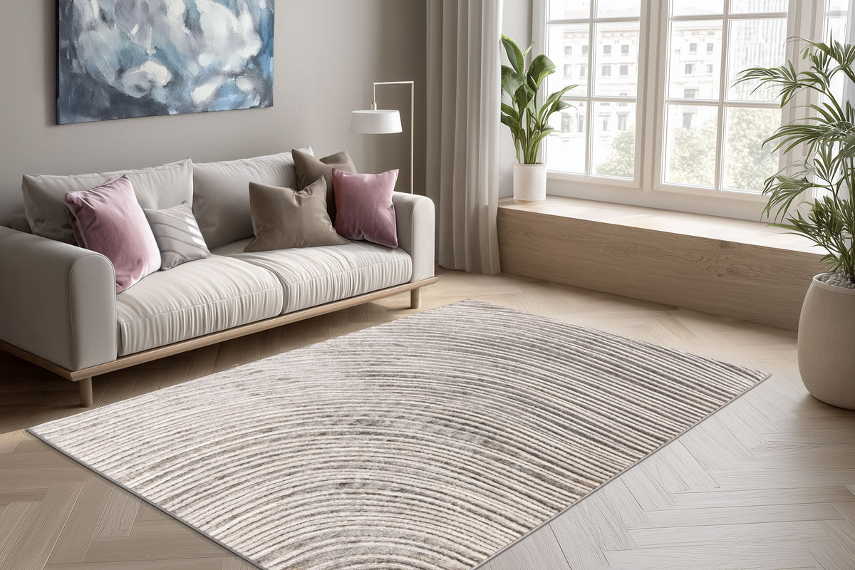 Chalk 425 Silber / Beige 120 x 170 cm