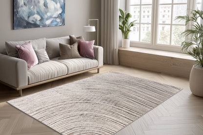 Chalk 425 Silber / Beige 200 x 290 cm