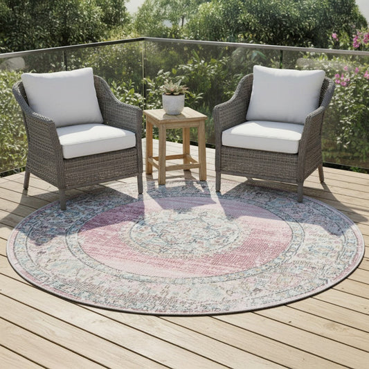 In- & Outdoor Teppich Salsa 20053 55 Pink – Rund