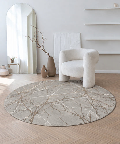 Creation | Grey | Kurzflorteppich | rund