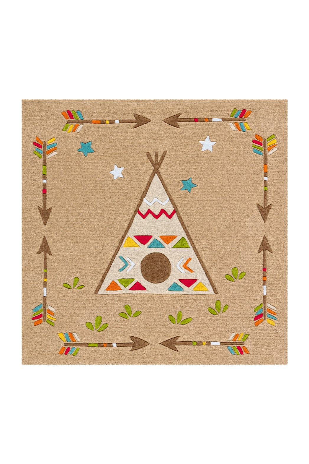 Spirit Glowy 3142 Multi Indian 130cm x 130cm ECKIG