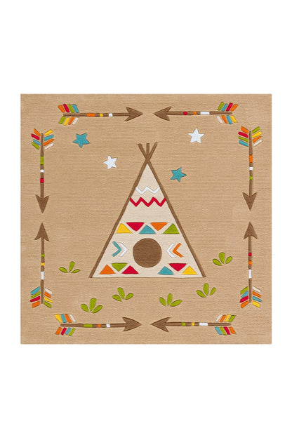 Spirit Glowy 3142 Multi Indian 130cm x 130cm ECKIG