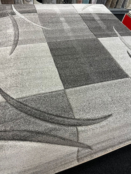 Designer Teppich Diamond Karo Grau