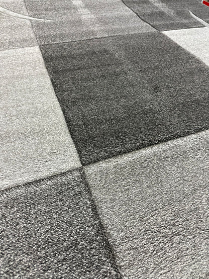 Designer Teppich Diamond Karo Grau