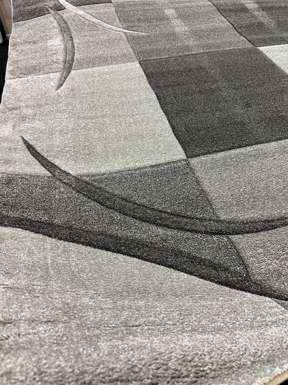 Designer Teppich Diamond Karo Grau