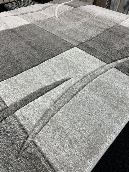 Designer Teppich Diamond Karo Grau