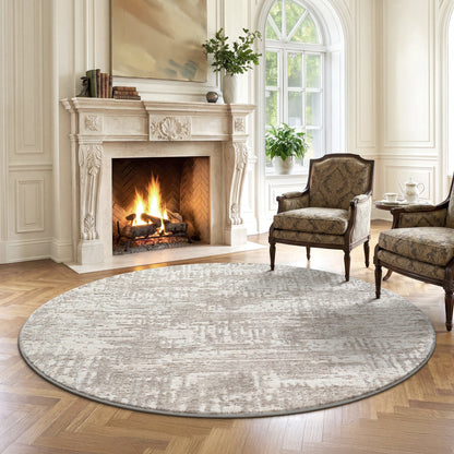 Harmony | Beige | Kurzflorteppich | rund
