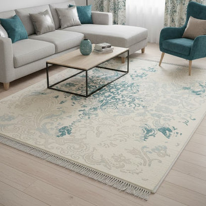 Teppich Abiye 5825 Türkis | Moderner Hoch-Tief Teppich – Carpethouse