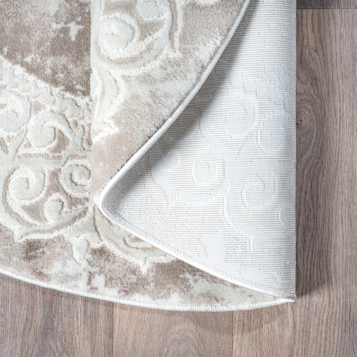 Harmony | Beige | Kurzflorteppich | rund