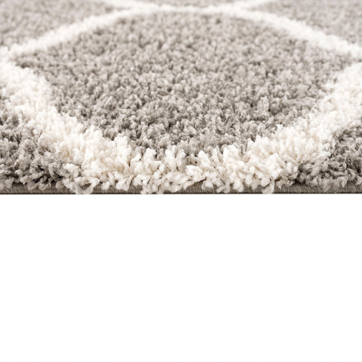 Madrid Hellgrau – Runder Hochflor Teppich