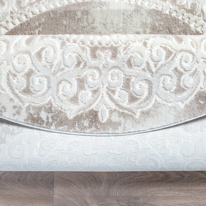 Harmony | Beige | Kurzflorteppich | rund