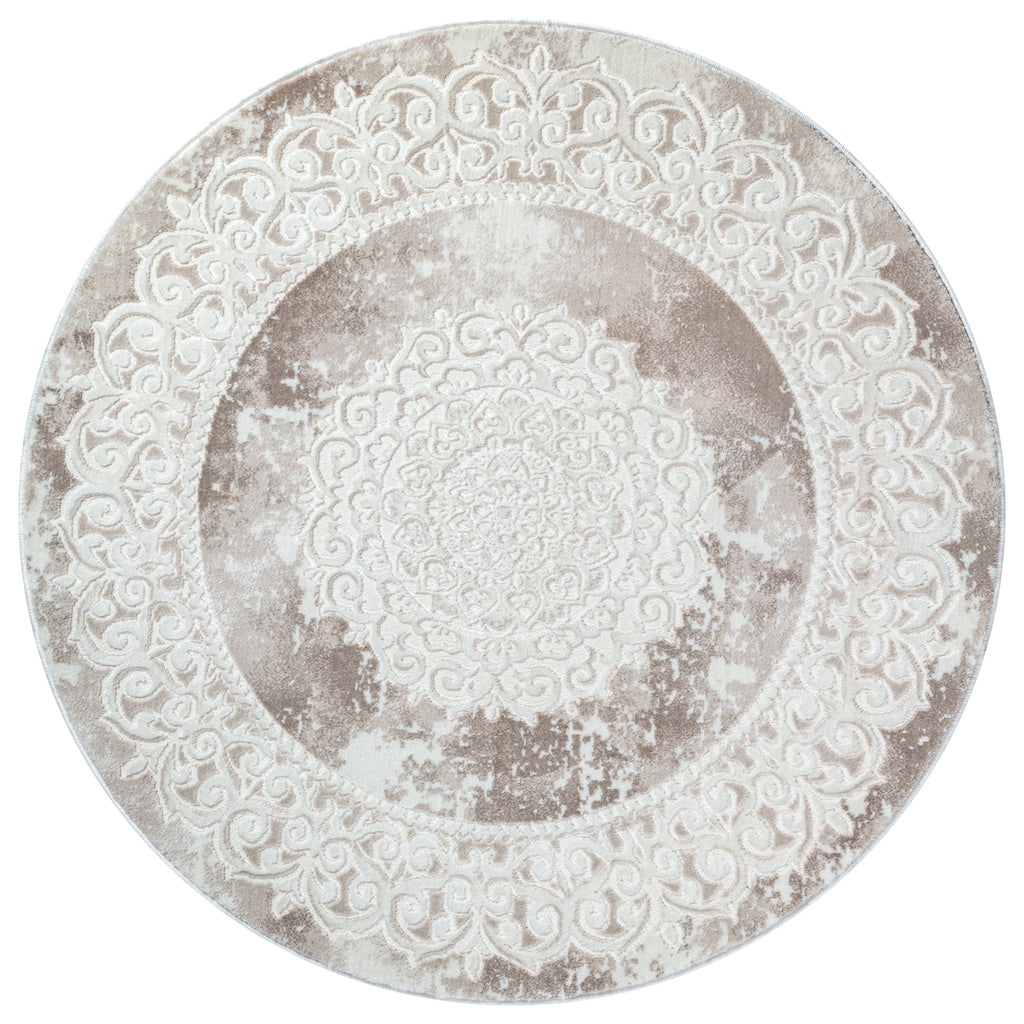 Harmony | Beige | Kurzflorteppich | rund
