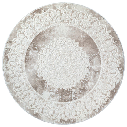 Harmony | Beige | Kurzflorteppich | rund