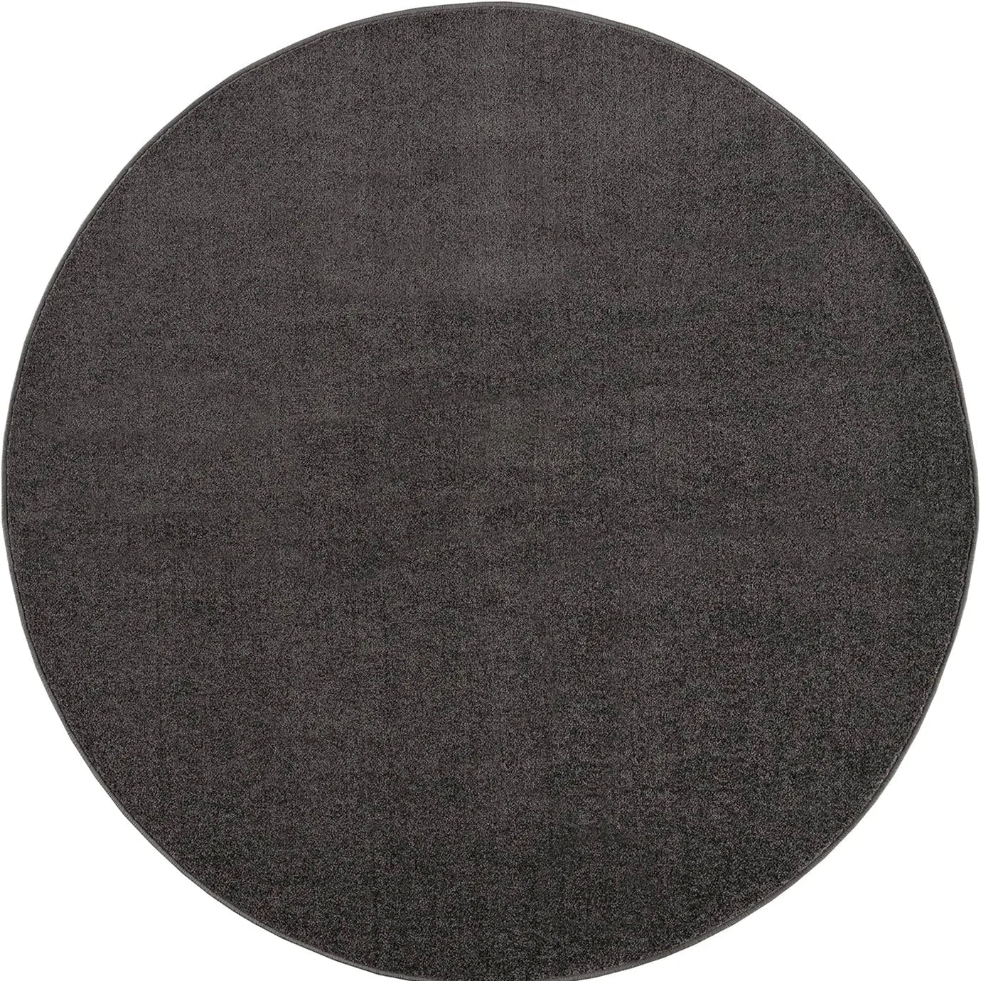 Kurzflor Teppich Uni 9501 Dark Grey – Rund