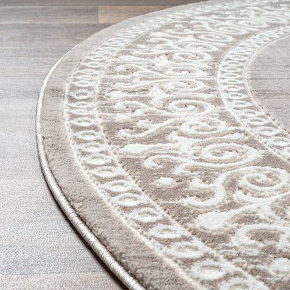 Harmony | Beige | Kurzflorteppich | rund