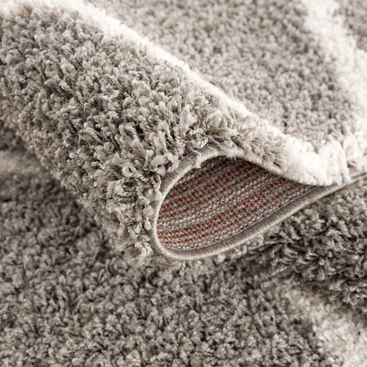 Madrid Hellgrau – Runder Hochflor Teppich