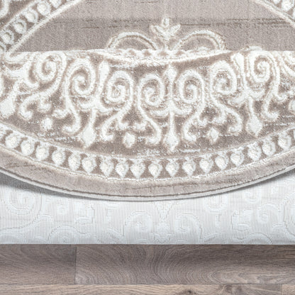 Harmony | Beige | Kurzflorteppich | rund