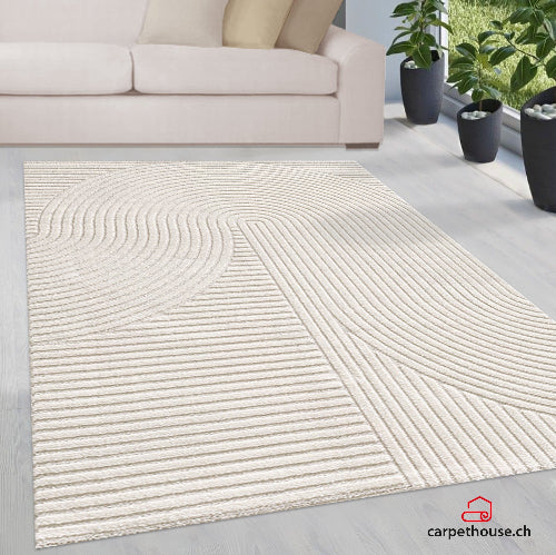 Elio Designer Teppich Hoch- Tief Effekt,  2251 60-Cream