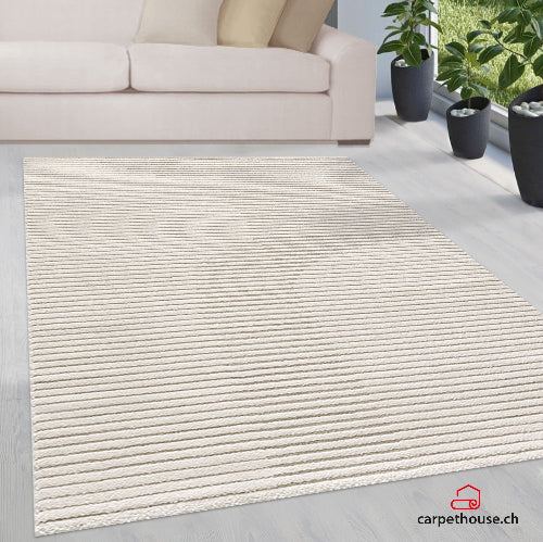 Elio Designer Teppich Hoch- Tief Effekt, 2256 160-Cream