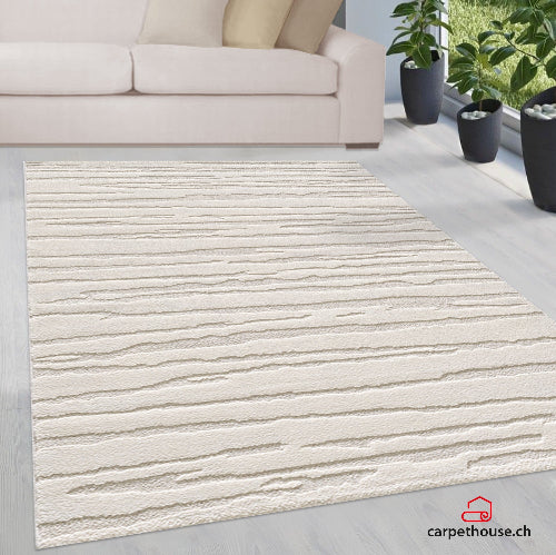 Elio Designer Teppich Hoch- Tief Effekt, 2257 60-Cream
