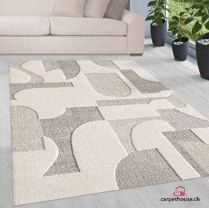 Elio Designer Teppich Hoch- Tief Effekt, 2260 160-Cream
