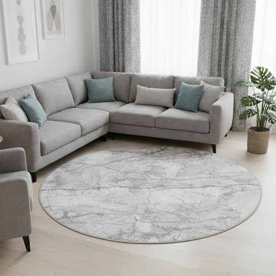 Flachgewebe Teppich Elis Premium 6600 95 Grey – Rund