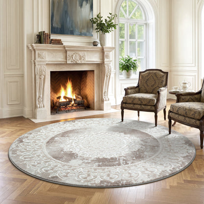 Harmony | Beige | Kurzflorteppich | rund