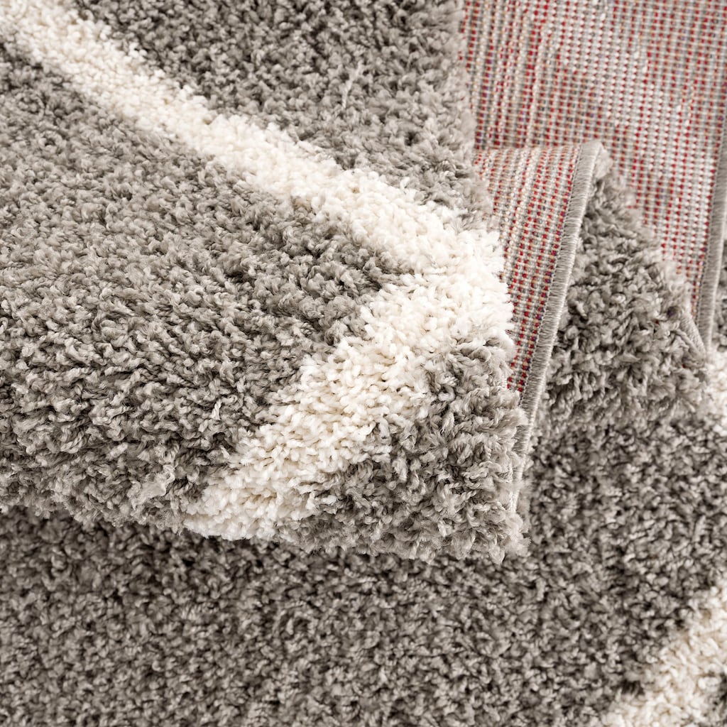 Madrid Hellgrau – Hochflor Teppich