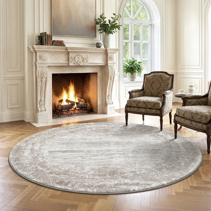 Harmony | Beige | Kurzflorteppich | rund