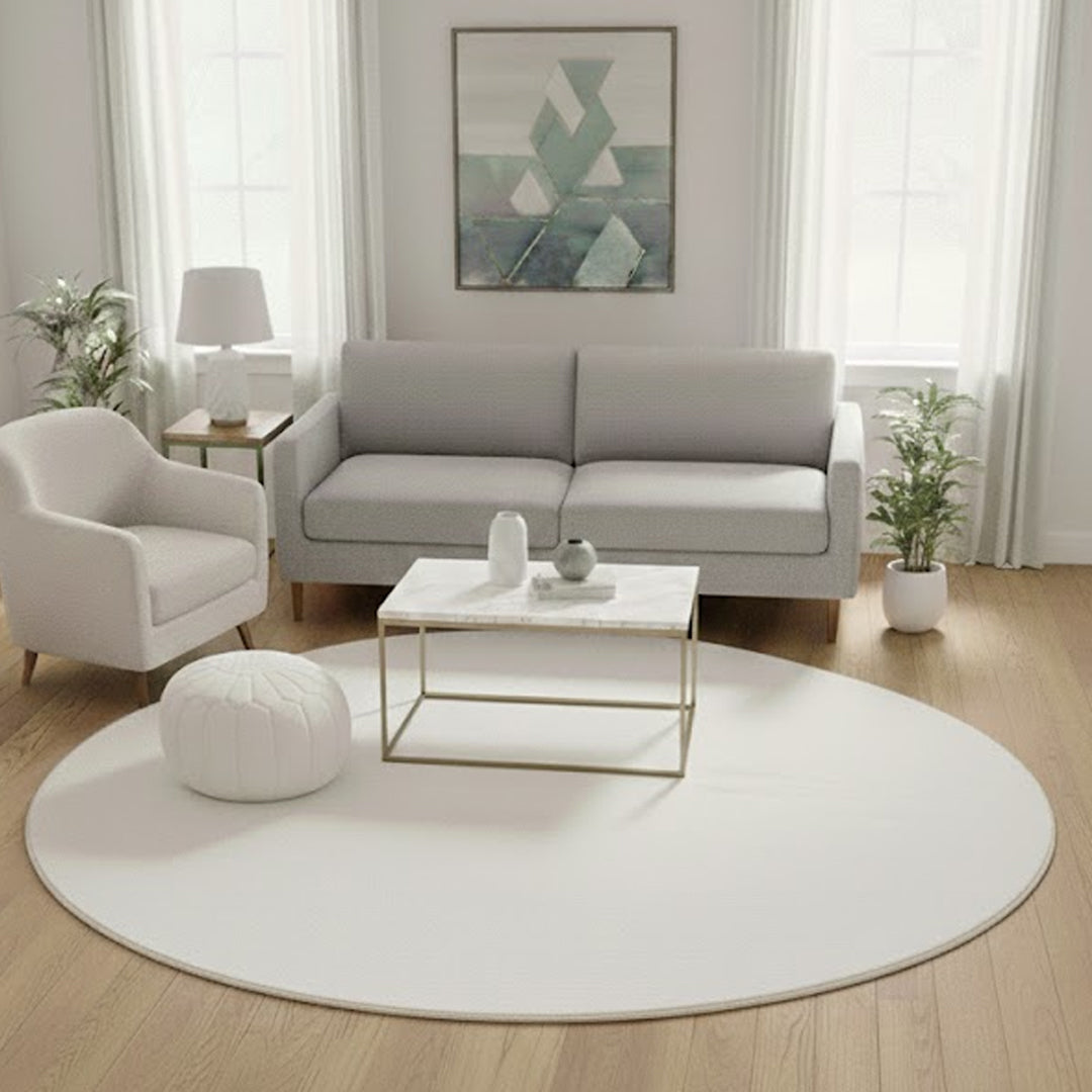 Kuscheliger Fellteppich Focus 47 60 Cream – Rund